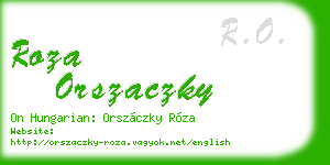 roza orszaczky business card
