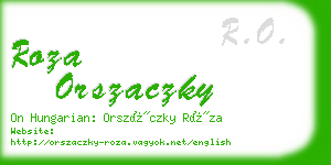 roza orszaczky business card